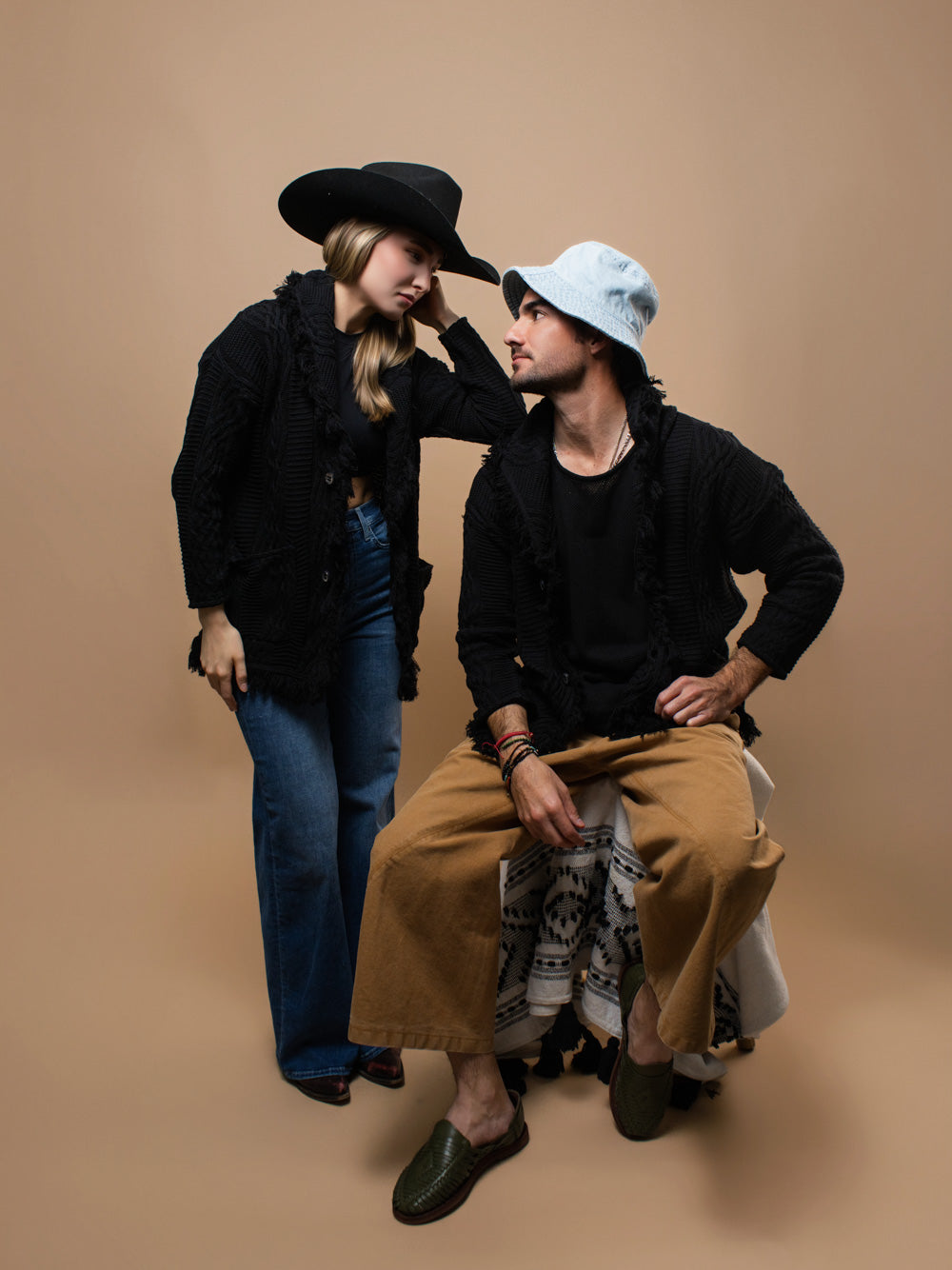 Equinox Black V-Neck Heritage Cardigan - Espiritu
