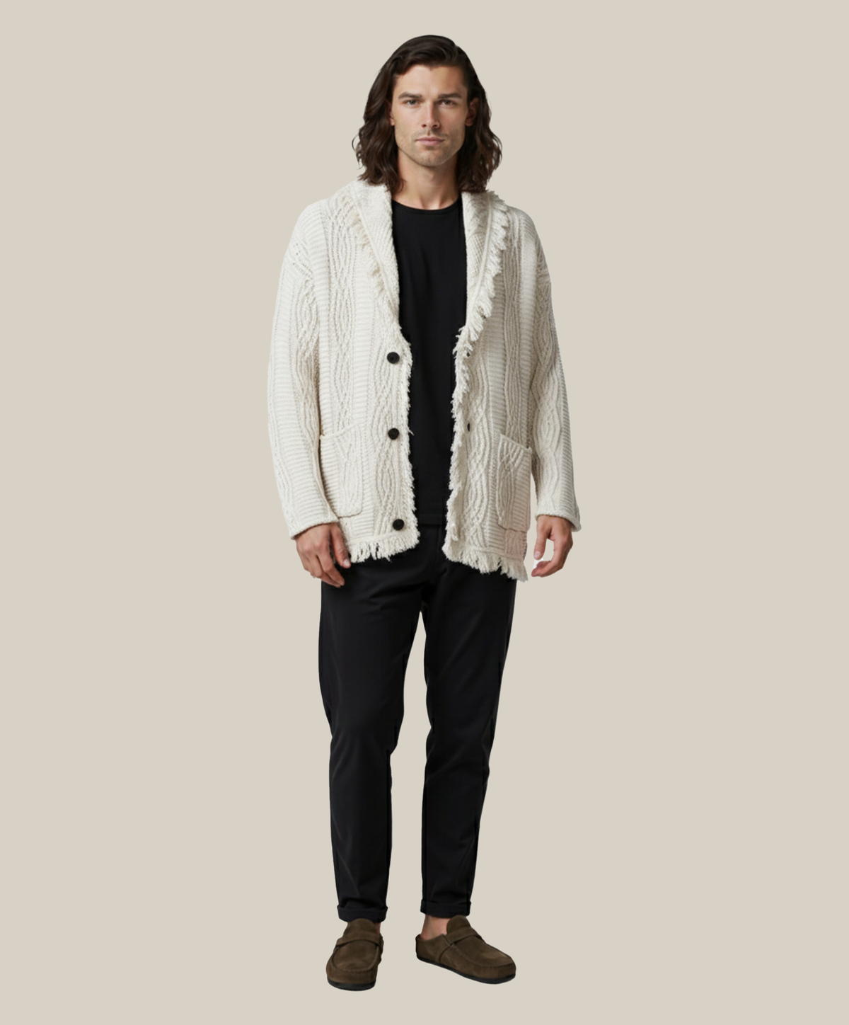 Solstice Ash White V-Neck Heritage Cardigan - Espiritu