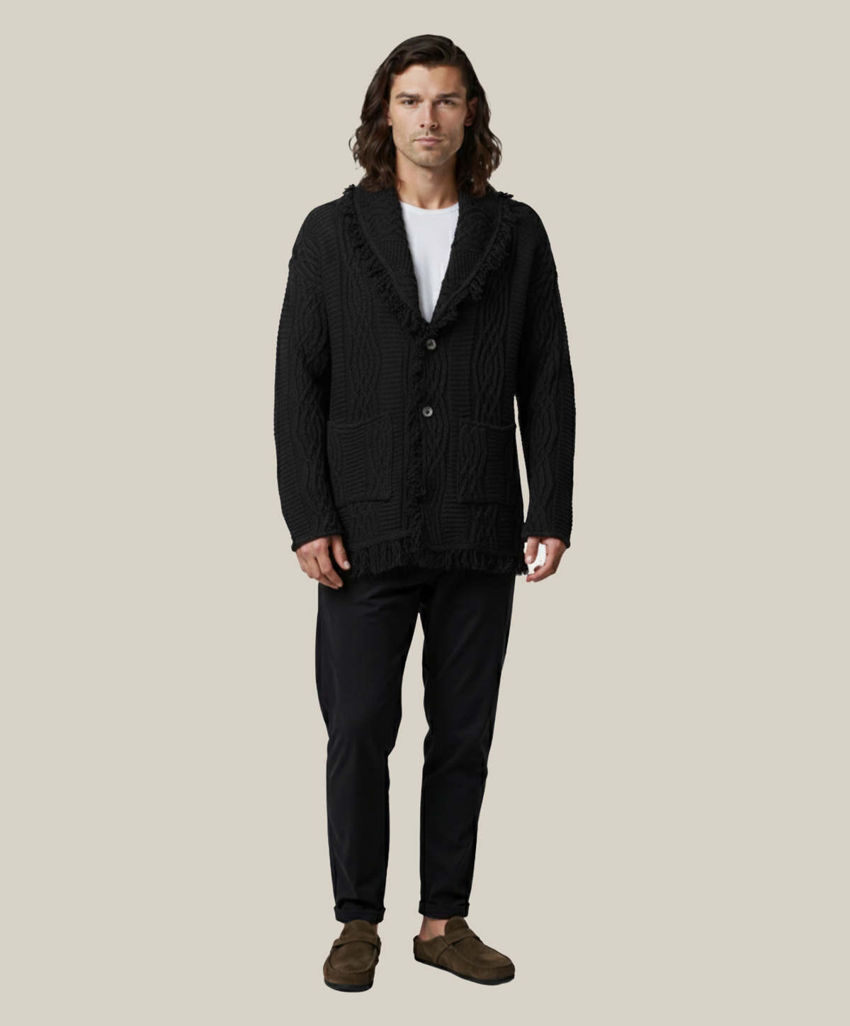 Equinox Black V-Neck Heritage Cardigan - Espiritu